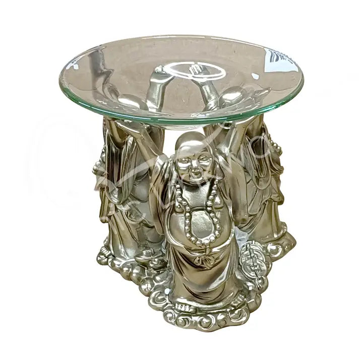 Oil Burner - Happy Buddha, Gold 4.70"L X 4.40"H